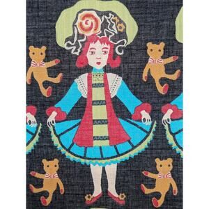 SALE! Deadstock ATSUKO MATANO Vintage Handkerchief Dancing Girl & Teddy Bear NWT